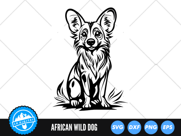 African Wild Dog SVG Safari Animal