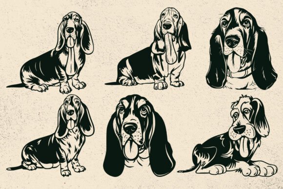 Basset Hound Svg for Embroidery