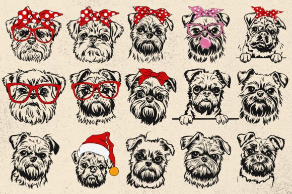 Brussels Griffon Dog Svg Bundle Files