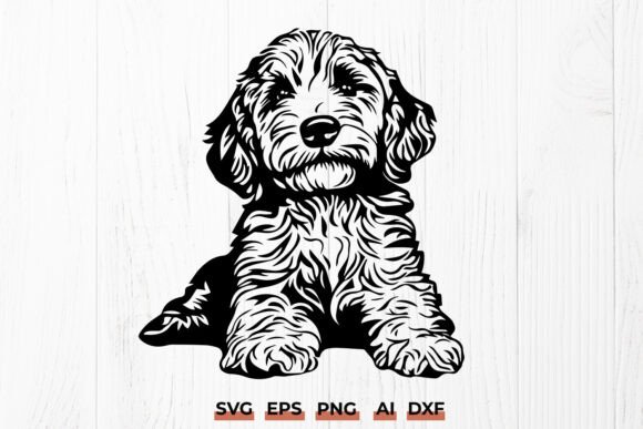 Cavapoo Dog SVG Cute Doodle Puppy DXF