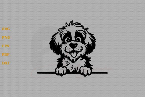 Cavapoo Peeking Dog SVG