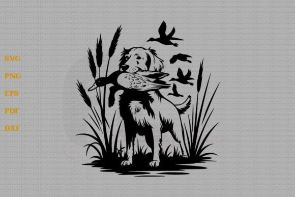 Duck Hunting Dog SVG Vector Cutting File