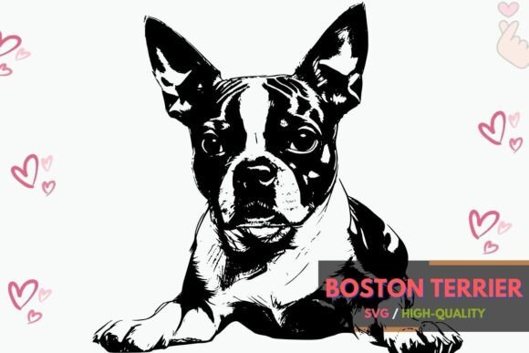Fun Boston Terrier SVG Clipart