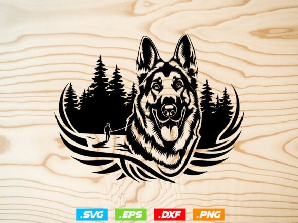 German Police Dog Scene Svg for Real Projects