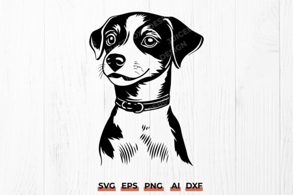 Jack Russell Terrier Dog SVG with Collar
