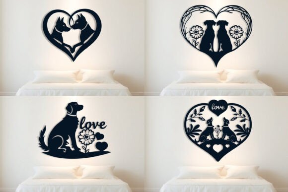 Laser Cut Valentine Love Dog SVG Bundle