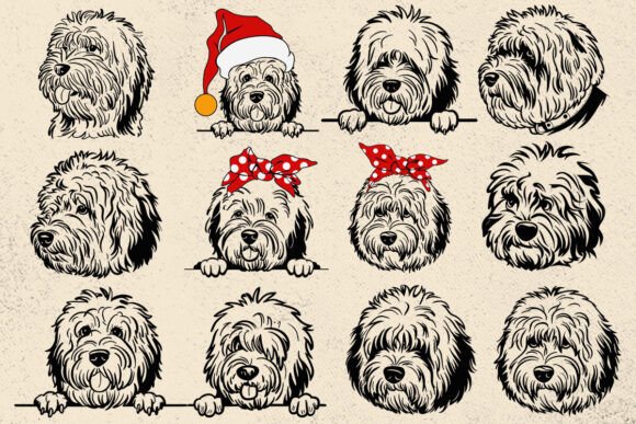 Old English Sheepdog SVG for Embroidery