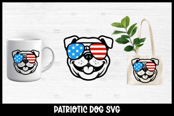 Patriotic Bulldog Dog SVG