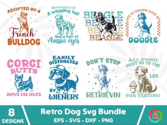 Retro Dog Svg Bundle