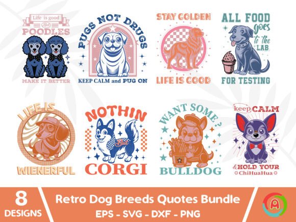 Retro Dog Svg Bundle