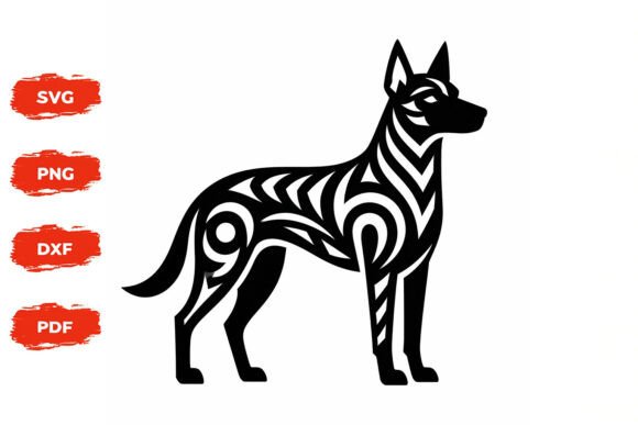 Tribal Dog SVG Cut File